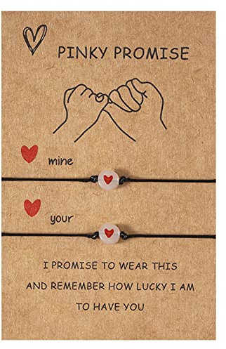 Bracelets de carte de Couple, 2 pièces, perle porte-bonheur lumineuse, pour amitié, sœur, femme, homme, porte-bonheur, bijoux cadeau