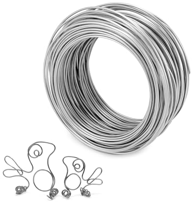 QWORK® Alambre de Aluminio Ø2mm x 30m, Alambre Flexible para Manualidades y Hacer Joyas
