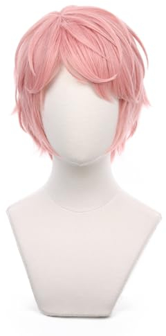 COS Ensemble Stars Character Itsuki Shu Wig Pink hair Men's short wigs Halloween,Christmas,Comic Con cross dressing Attached wig cap