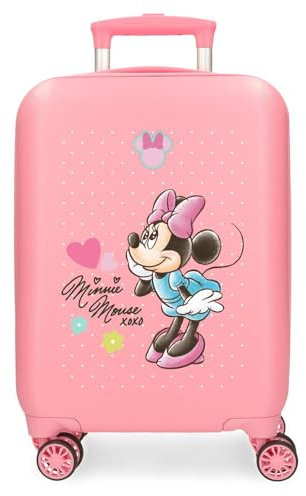 Disney Joumma Bags, Minnie Imagine, Kabinenkoffer, Kinderkoffer, aus ABS, einem Material, Vier multidirektionale Doppelrollen, seitlicher Kombinationsverschluss., Rosa, Koffer