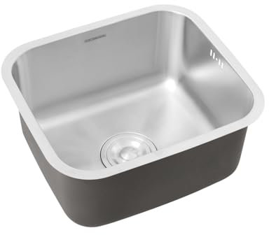 Einbauspüle Edelstahl 304 Materialdicke 0,7 mm Spülbecken Spüle Küchenspüle eckig 1 Becken Unterbauspüle 16X14in