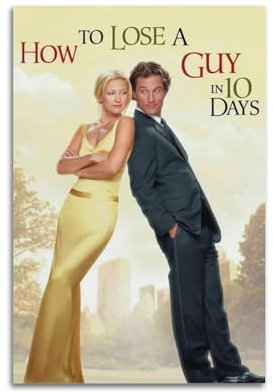 Krem Poster mit Aufschrift How To Lose A Guy In 10 Days auf Leinwand, Geschenk für Freunde, Schlafzimmer, Wohnzimmer, Dekoration, moderne Ästhetik, 20 x 30 cm, ungerahmter Stil