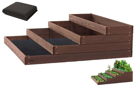 Jardinieres Exterieur - Carré Potager Extérieur en Bois IMPRÉGNÉ Robuste 120X120cm - Planches Pré-Perforées - Montage Facile - Feutre de Drainage Inclus