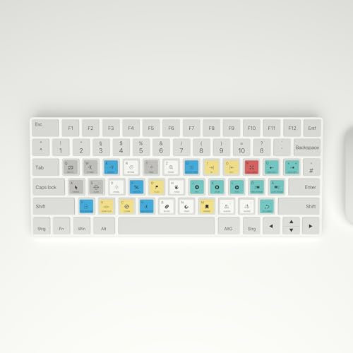 Generisch DaVinci Resolve Keyboard Sticker: Shortcuts for Video Software, QWERTY & QWERTZ, Thermoplastic Polyurethane