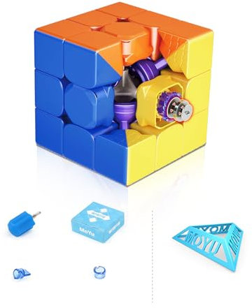 Moyu Super RS3M 3x3 Magic Cube, Professional 3x3 Puzzle Cube Stickerless Magnetic Master Cube Maglev Cube Gift for Speed Cuber(Maglev Version)