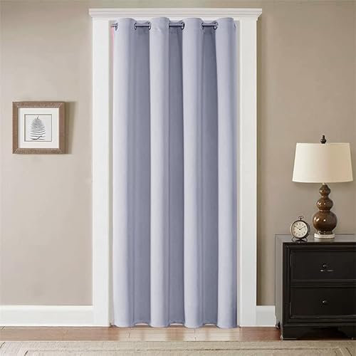GYROHOME Rideau occultant Doux et Durable à œillets, Panneau Simple, pour Salon et Chambre à Coucher, 132 x 243 cm, Blanc grisâtre