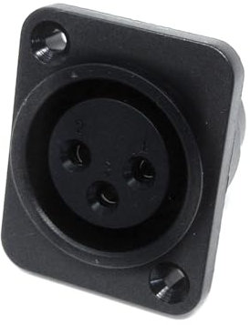 DRUT XLR 3 Pin Female Chassis Panel Mount Connector - D Series, Fits Standard D-Pattern Holes for Audio, Studio, PA Systems, Microphone, Music Instrument Cables (1)