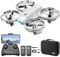 4DRC V8 Mini Drone with 1080P Camera for Kids Adults, RC Quadcopter with 2 Batteries Longer Flight Time, Altitude Hold, Headless Mode, Palm Takeoff, QuickShots, Built-In Propeller Guard，Grey