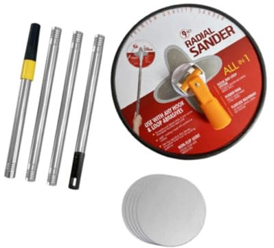 Perfeclan Drywall Pole Sander Radial Round Head Wall Sander 360 Degree Rotation Drywall Sander Sanding Pole and Pad Drywall Polishing Sanding Tool for Walls and Ceilings,Red