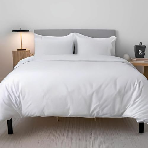 EverSoft Bedding 4PCS 100% Egyptian Cotton King Duvet Cover with Fitted Sheet & 2x Matching Pillowcase Washable King Size Duvet Cover Sets 400 Thread Count Kingsize Duvet Cover Sets