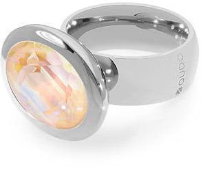 Qudo TIVOLA big silber Ring Edelstahl cream (ivory cream delite) (58 (19))