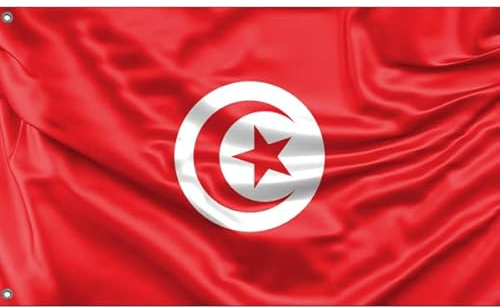 Drapeau De La Tunisie Garden Flag Avec Œillets Bannière Colorée Drapeaux Décoratif Pour Porche Intérieure Pelouse 90X150 Cm