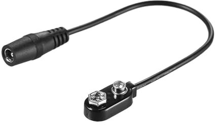 9V Battery Clip Converter Snap Connector 2.1mm * 5.5mm Female Plug for Guitar Effect One Spot Power Supply