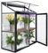 Serra in alluminio, piccola serra per pomodori, doppia porta, 140 x 55 x 130 cm, colore nero, perfetta per giardini e spazi urbani