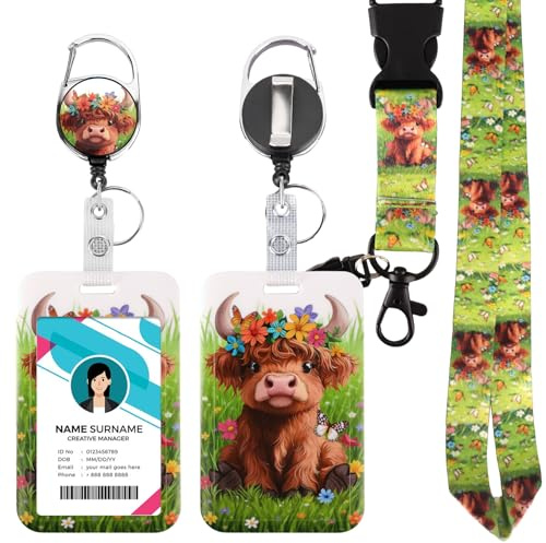 Ausweishülle mit Band, Id Badge Holder Breakaway Lanyard für, Einziehbare Badge Reel, Abnehmbare Namensschild Clips, Hals Lanyard Strap, Lehrer Büro Geschenke