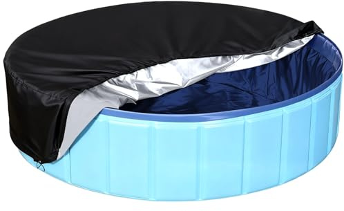 wkao Bâche de protection ronde pour piscine 3 m Tissu Oxford 305 cm de diamètre