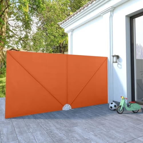 Faltbare Seitenmarkise Terracotta-Rot, 400x200 cm, Robuster Sonnenschutz für Terrasse und Garten, Wasserdichtes Polyestergewebe, UV-beständiger Sicht- & Windschutz für den Außenbereich