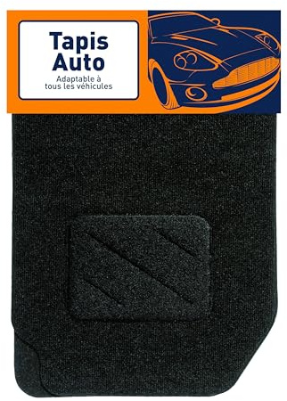 DBS - 2 Tapis de Voiture Universel Moquette pour Automobile – Protection et Confort | Installation Facile, Noir