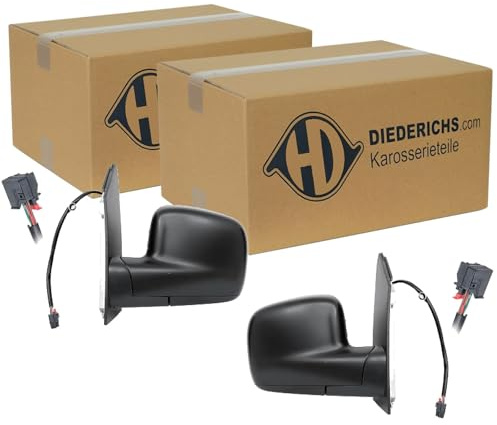 2x Diederichs Elektrische Außenspiegel Schwarz | 2205527 + 2205526 passend für Caddy