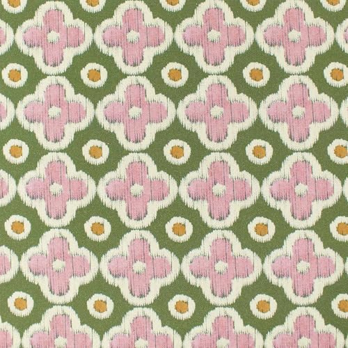 Canvas Stoff siebziger Jahre Blumen, Dekostoff 100% Baumwolle, Leinenoptik, khaki/altrosa (Länge am Stück: ab 100cm / Breite: 138cm)