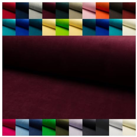 Fabrics-City Bordeaux Premium Baumwolle Samtstoff Velvet Velours Stretch Stoff zum Nähen & Kleben für Mode, Heimtextilien DIY, weich langlebig, ideal kreative Projekte, 4348