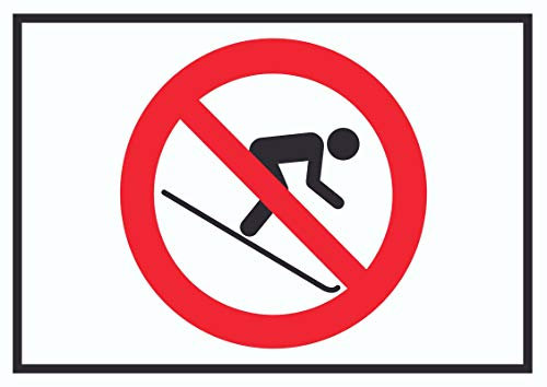 Ski fahren verboten! Symbol Schild A0 (841x1189mm)