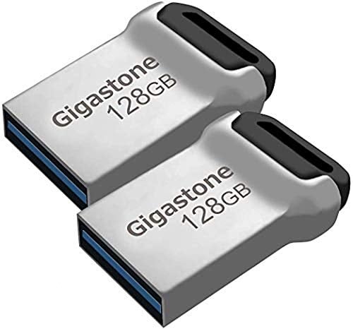 【GIGASTONE】Z90 128GB 2 Pack USB 3.2 Gen1 Flash Drive, Mini Fit Metal Waterproof Compact Pen Drive, Reliable Performance Thumb Drive, USB 2.0/3.0/3.1 Interface Compatible