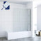AQUABATOS® 150 x 140 cm Duschwand für Badewanne Badewannenfaltwand Badewannenaufsatz Duschabtrennung Faltwand mit Festteil aus 5 mm Einscheiben Sicherheitsglas Echtglas Nano Beschichtung