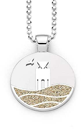DUR Schmuck Unisex Anhänger Strandwellen Kap Norderney Strandsand, Silber 925/-rhodiniert (P3894)