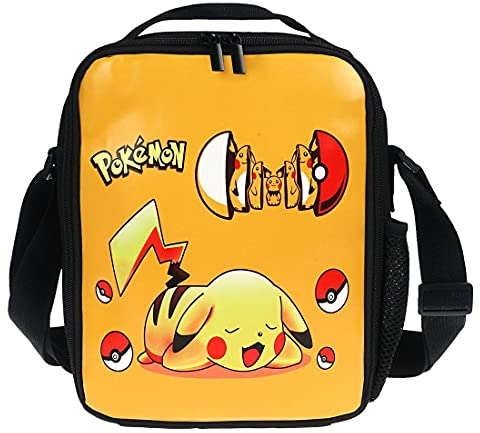 CosplayStudio Bolsa de almuerzo para niños de Pokémon, bolsa isotérmica con Pikachu, 21 x 26 x 6 cm, diseño: Pokeball