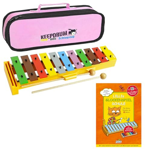 Sonor GS Glockenspiel + Lillis Glockenspiel Schule + keepdrum Tasche Pink, Sonor GS + Bag PK + Buch