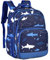 VASCHY Kinderrucksack, Schulrucksack, große Kapazität, für Mädchen, Jungen, Schulranzen, Grundschulranzen, Einhorn, Dinosaurier, mit mehreren Fächern und Seitentaschen, für Kinder 6-10 Jahre, Blauer