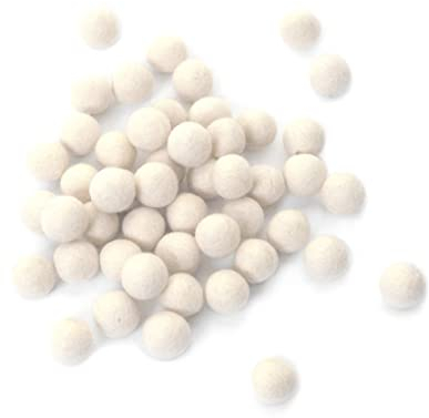 Filzkugeln Pom Pom Poms DIY Wolle Wolle Filzkugeln, handgefertigte DIY für Handwerkstreamfänger Baby Mobile Pom Home Decory Party Party Requisiten (weiß 1,5 cm)