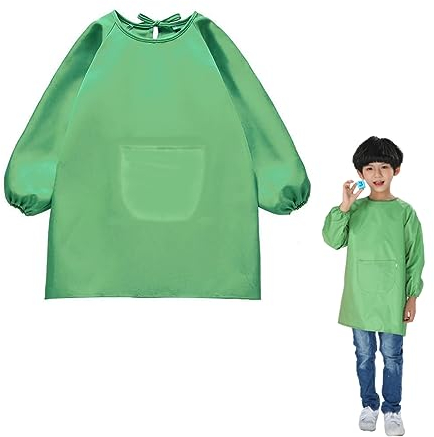 PLABBDPL Malschürze Malerkittel für Kinder, Wasserdicht Malkittel Jahre Mädchen/Junge, Bastelschürze für Schule Malerei, Kochen, Backen, Essen