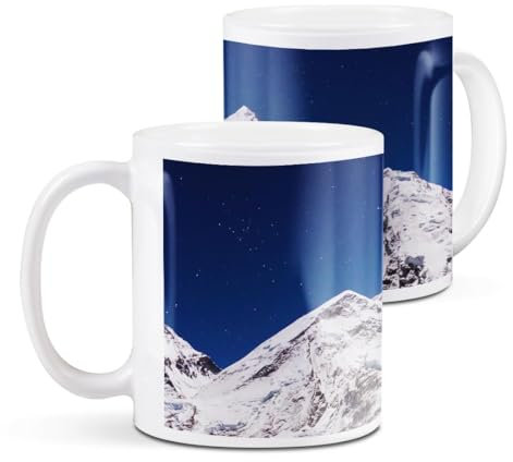 Destination Vinyl ltd 1 White Ceramic Mug Cup (11oz / 284ml) Mount Everest Base Camp Climbing for Coffee Tea Drinks Kitchen Office #51506