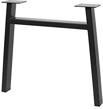 GTV - Rahmenfuß INDUSTRIA, Trapez mit Querstrebe, H=710 mm, B=820 mm, Profil 80 x 40, Stahl, schwarz - Tischbeine Moebelfuesse Metall - Rückenlehnenhalter DIY Esstisch, Schreibtisch, Couchtisch, Bank