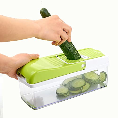 Tritatutto portatile per verdure a corda - Tritatutto per patate, cipolle, aglio con contenitore, tritatutto per verdure, tagliatrice per cubetti, robot da cucina piccolo, tritatutto per formaggio
