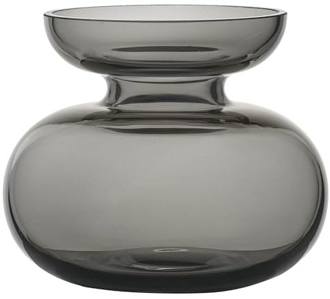 Zone Denmark Inu Vase 9 cm – Mundgeblasenes Glas – Skandinavische Mini-Blumenvase – Ø 11 cm – Rauchgrau (Smoked Grey)