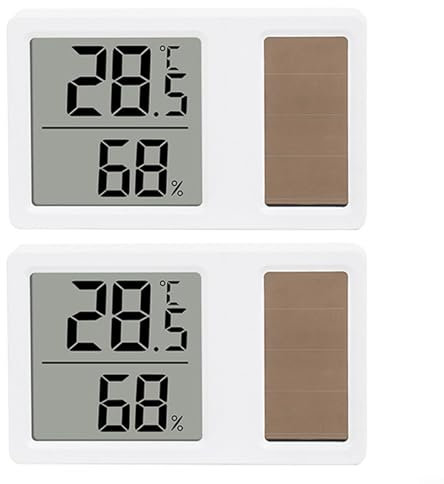 HOHOVYVY Raumthermometer Innen, Solar-Thermometer Und Hygrometer, Tragbares Elektronisches Messgerät Zur Temperaturerkennung(7 * 4.3cm)