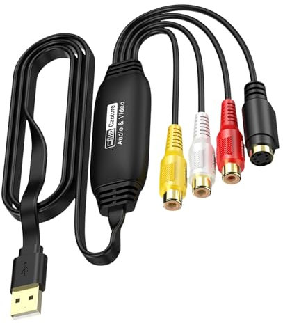 Plug-and-Play-USB-Videoerfassungsgerät, USB-2.0-Karten-Adapterkabel zur Konvertierung analoger Videos auf PC, Laptop