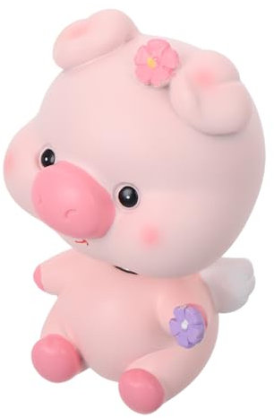 CLISPEED muñeco cabezón Figuras Kawaii Mini Cerdos de Resina Decoraciones del Tablero sacudiendo la Cabeza de la muñeca Adornos del salpicadero del Coche Accesorios del Tablero Lindo Metal