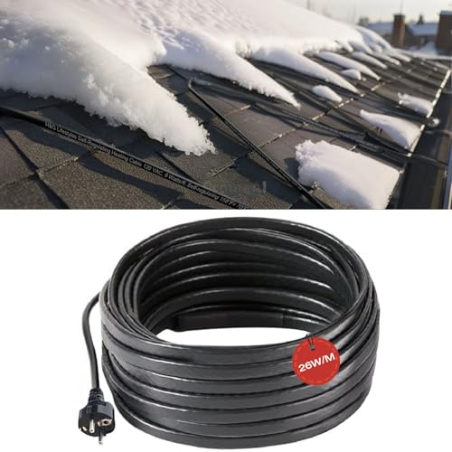 H&G Lifestyles 26W/m Heizkabel 18M Selbstregulierend – Dachrinnenheizung 230V für Dachrinne, Wasserrohre & Leitungen – Frostschutz Begleitheizung gegen Eis & Schnee