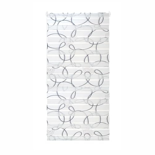 HUGG Doppelrollo Klemmfix ohne Bohren | Sicht- und Sonnenschutz | Stufenlos verstellbar mit Seitenzug | 70 x 150 cm (BxH) | Print ENYA