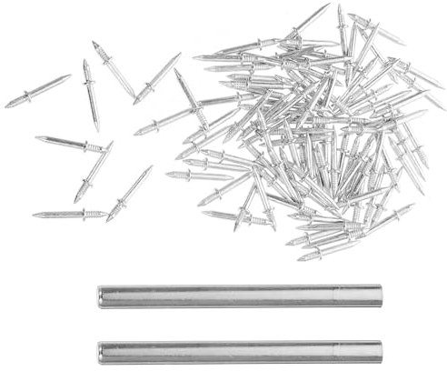 HOMSFOU 200 chiodi a doppia testa per battiscopa e quadri, costruzione con manicotti di installazione, design senza traccia, per finiture professionali e progetti fai da te