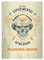Kartenkaufrausch 2 personalisierte, Coole Retro Totenkopf DIN A4 Schulhefte, Schreibhefte mit Kopfhörer Skull in orange Lineatur 27 (liniertes Heft)