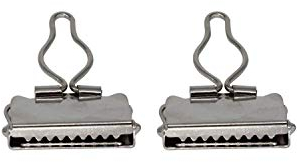 Trimming Shop 38mm Silver Dungaree Clip Buckles with Sliders – Metal Fasteners for Overalls, Suspenders, Handbags, Jackets, Kids Clothing, Pinafores, DIY and Craft Projects, 2pcs