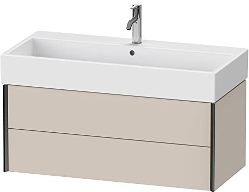 Duravit XViu 4337 Waschtischunterbau wandhängend, 2 Schubkästen, für Waschtisch Vero Air 235010, 984x454 mm, Farbe (Front/Korpus): schwarz matt/Taupe - XV43370B291