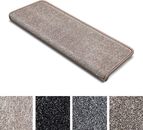 Tappetini per Scale Interne - Copri - Gradini Antiscivolo ad Uso Intensivo, Combinabili con Tappeti e Passatoie in Vari Colori e Misure - Rettangolari - Set da 15-65x23.5 cm - Beige