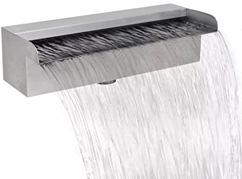 Tidyard Lame d'eau Rectangulaire pour Piscine en Acier Inoxydable - Solide et Durable - avec Haute Qualité - 30 cm