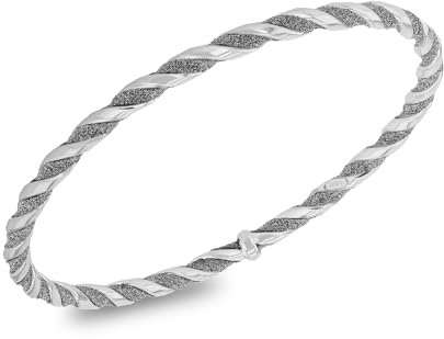 Tuscany Silver Damen-Armreif aus Silber mit gebogen Sternenstaub (6,5 mm)